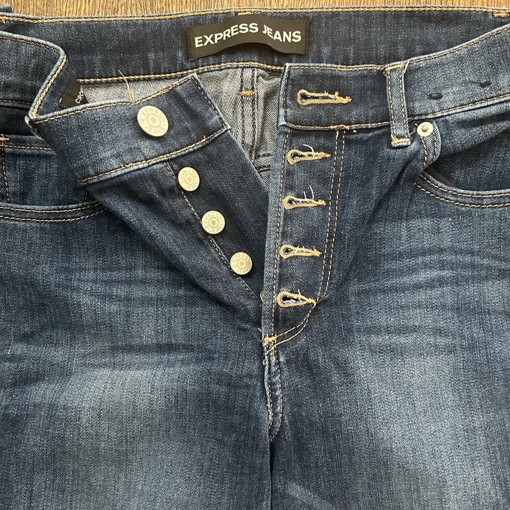 Express Dark Blue Ankle Jeans